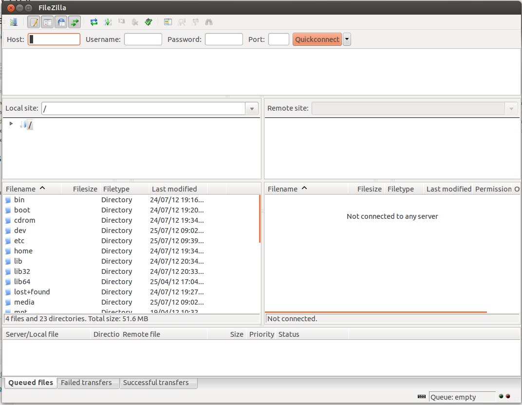 FTP Client - FileZilla - Screenshot