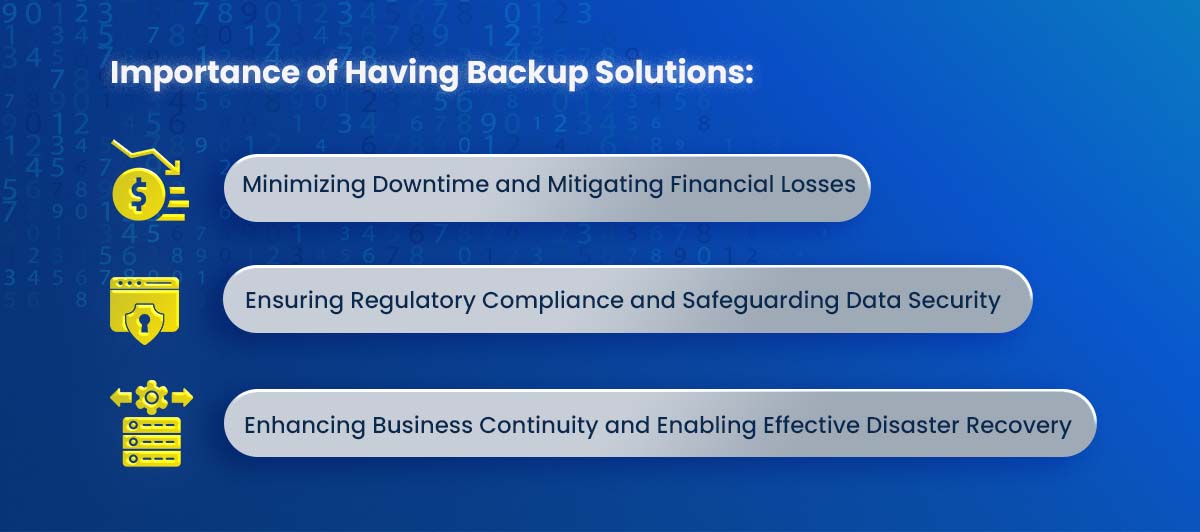 Importance of having backup solutions