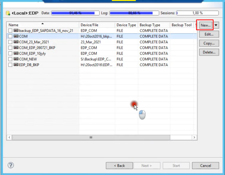 How to generate MAX DB Files Level Backup ESDS