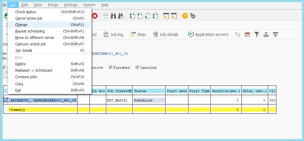 How to schedule background job in SAP 12